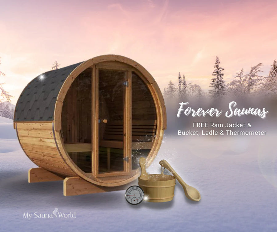 Forever Saunas Thermally Treated 4-Person Sauna With Full Front Glass View - Ready to Ship!