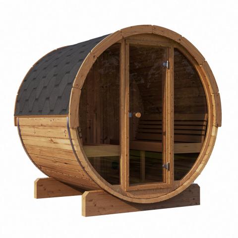 Forever Saunas Thermally Treated 4-Person Sauna With Full Front Glass View - Ready to Ship!